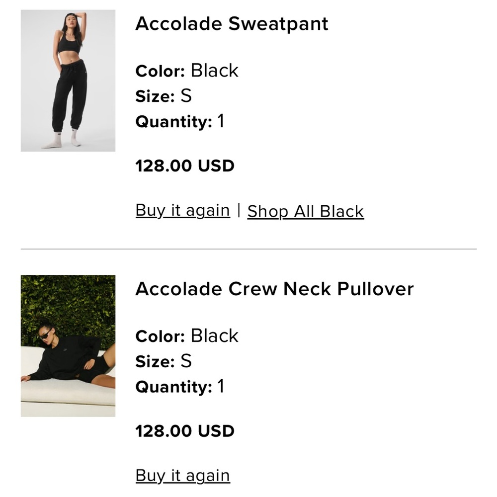 Alo Accolade Sweatpant + Crew Neck Pullover Set (NWT)